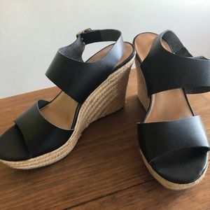 J Crew Leather Wedge Sandals